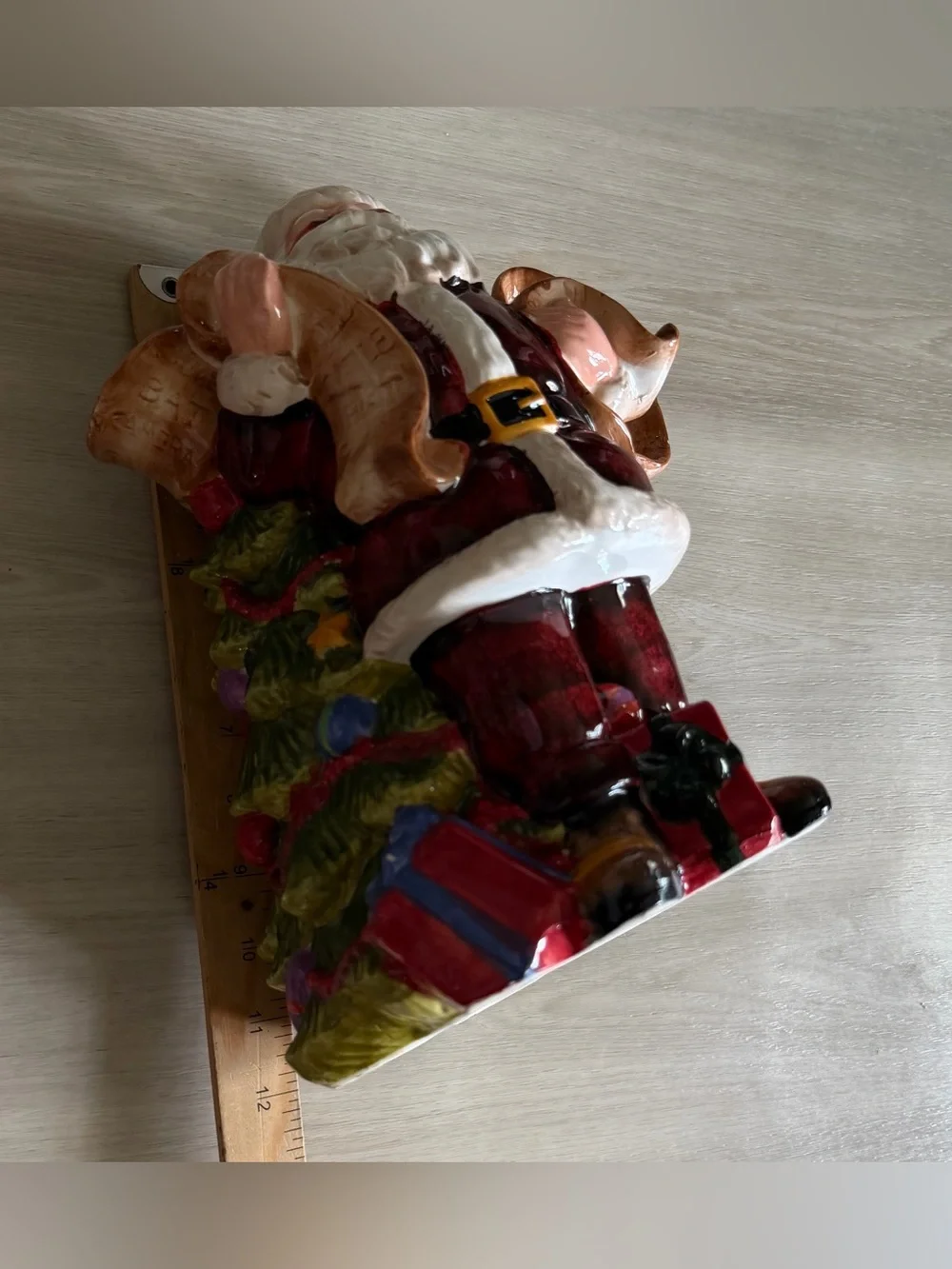 Vintage Santa Claus Pitcher Christmas Tree Handpainted Holiday Decor *See Pics